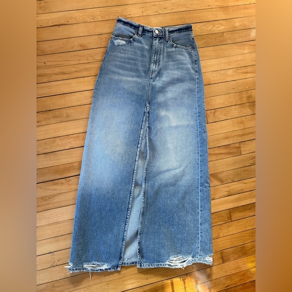 Icon Denim Los Angeles maxi front slit denim skirt - Picture 2 of 10